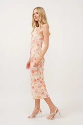 And The Why Floral Fishnet Bodycon Midi Dress OutfitFlow